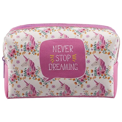 Косметичка на молнии Never stop dreaming (Единороги) (16х8) (ПВХ бокс) - фото 2