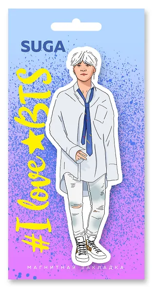 Фигурная магнитная закладка. BTS. Suga - фото 2