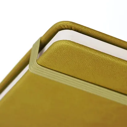 Книга для записей А4- 96л кл. "Joy Book. Фисташковый мусс" иск.кожа, тонир.блок, скругл.углы, ляссе, резинка - фото 4