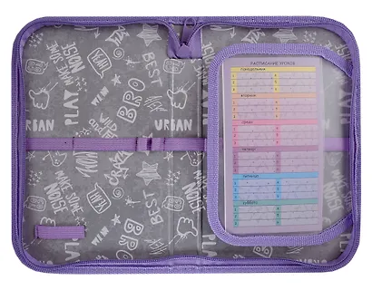 Пенал 1отд. "Мишка на сиреневом" 21*13,5см, молния, полиэстер, откидн.планка - фото 4