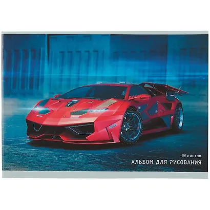 Альбом для рисования Listoff, "Скоростной автомобиль", А4, 40 листов, на скрепке - фото 1