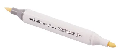 Маркер акриловый "Сонет" лимонный светлый, двусторонний, перо кисть/пуля - фото 4