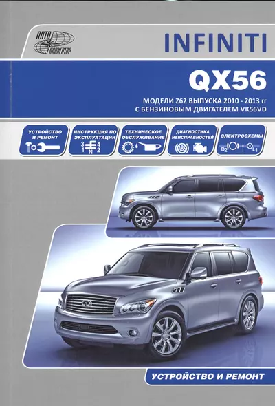 INFINITI QX56. Модели Z62 выпуска 2010-2013 гг. с бензиновым двигателем VK56VD. Руководство по эксплуатации, устройство, техническое обслуживание, ремонт - фото 1