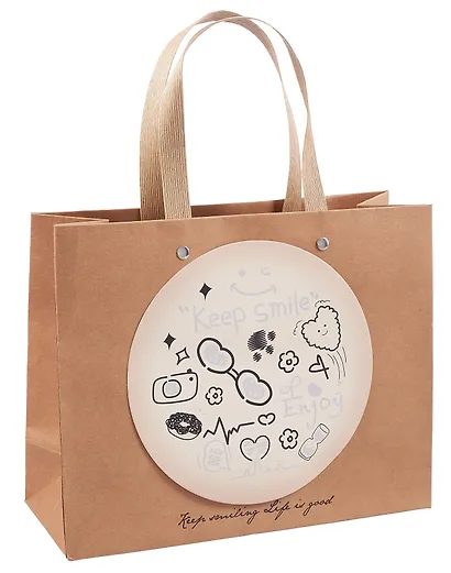 Пакет А4 24,5*19,5*9,5 "Keep smile" дет., крафт, бум.мат.ламинат - фото 1