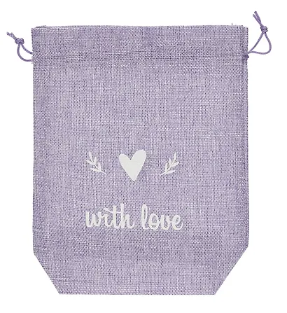 Мешок холщовый «With love», фиолетовый, 20*25*6см, шнурок - фото 3