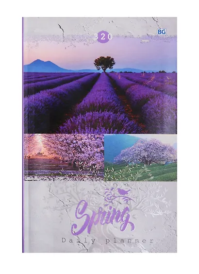 Ен5_7БцИ320_лам_вл 4026 Ежедневник BG "Лайт" 320 стр.А5 "Spring melody", интегр. переплет, мат. ламинация, выб. лак - фото 1