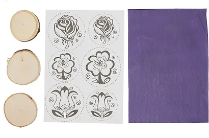 Выжигание на спилах "Цветы" - фото 2