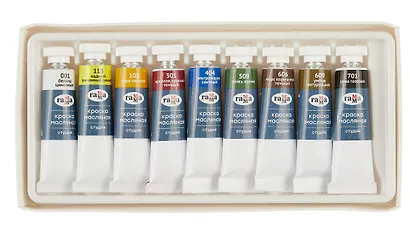 Краски масляные 09цв 09мл "Студия", карт.уп., ГАММА - фото 2