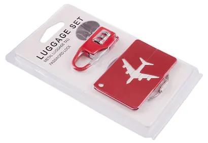 Travel набор Бирка и замочек для багажа (красный) (12-travel22-B4) - фото 2