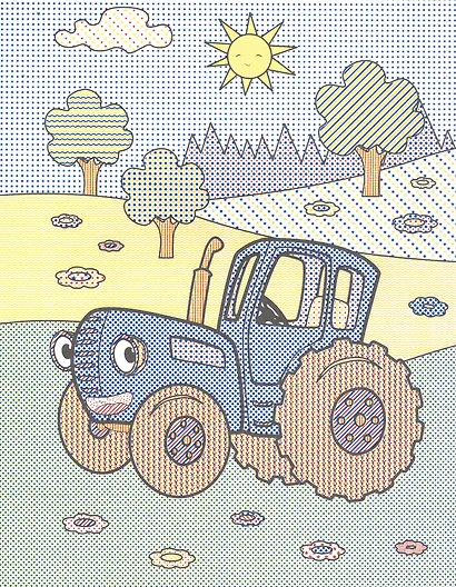 Водная раскраска для малышей. Синий трактор - фото 4