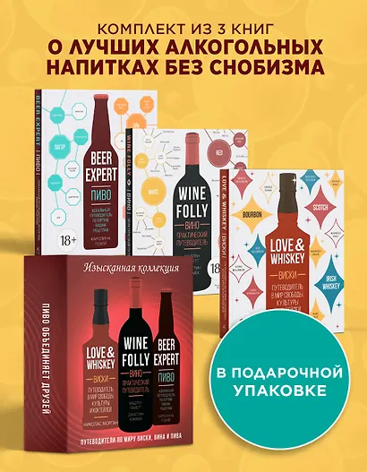 Изысканная коллекция. Путеводители по миру виски, пива и вина. Сборный комплект в коробе из 3-х книг - фото 2