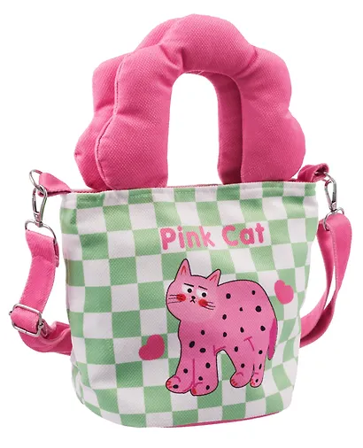 Сумка с волнистой ручкой Pink Cat (текстиль) (20х16) (12-Lanxi-A12) - фото 3