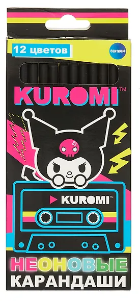 Карандаши цветные 12 цветов "Kuromi" деревянные - фото 1