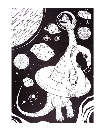 Макси-раскраска. Динозавры в космосе - фото 2