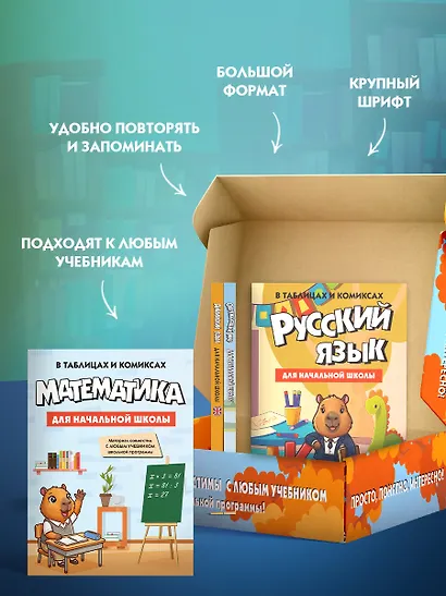 Гид по 4-м главным предметам начальной школы. Комплект из 4-х книг в коробе - фото 5