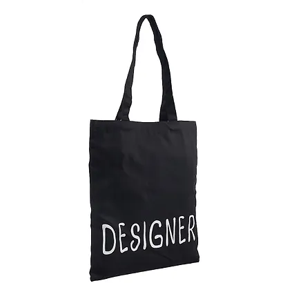 Сумка-шоппер Designer черная, текстиль, 40см.*32см., с 2 ручками - фото 2