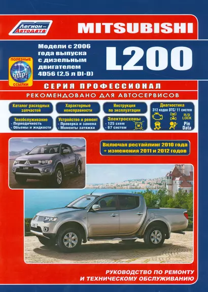 Mitsubishi L200 Мод. с 2006 г. вып. c диз. двигат. 4D56 (2,5 л. Di-D)… (мПрофессионал) (+ссылки) - фото 1