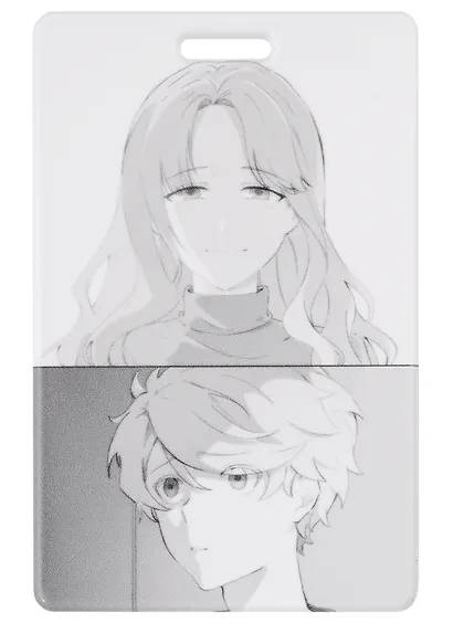 Чехол для карточек вертикальный Аниме Синтонимы Два персонажа (ч/б) (Медина Мирай) (ДК2022-423) - фото 1