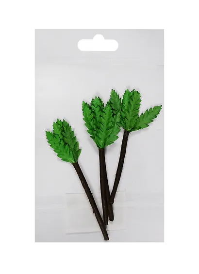 Листочки на веточке, 4шт, зеленые - фото 1