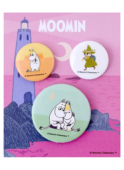 Набор значков MOOMIN Маяк (металл) (2 шт 25мм, 1 шт 38мм) - фото 1