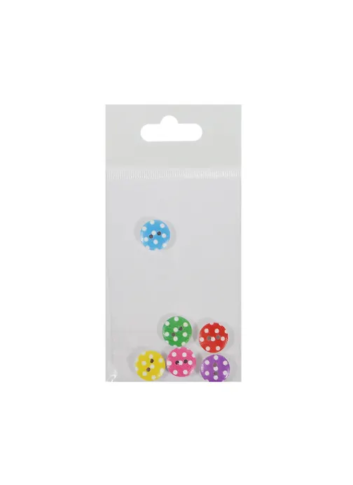 Пуговицы В горошек (d-1,3см) (11024202) (6шт) (упаковка) - фото 1