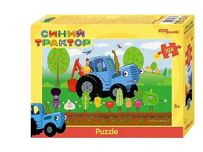 Пазл 104 "Синий трактор" (Биг Папа) - фото 1