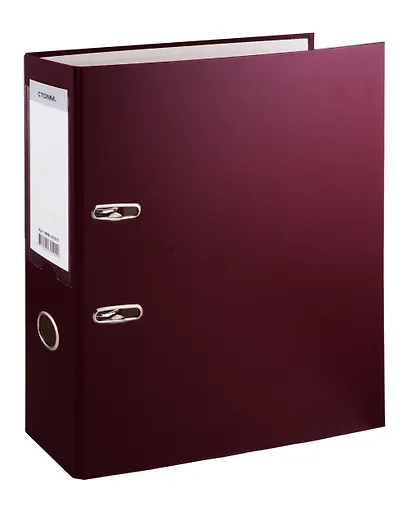 Папка архивная 70мм А4 бордо, бумвинил, прозр.карман, СТАММ - фото 1