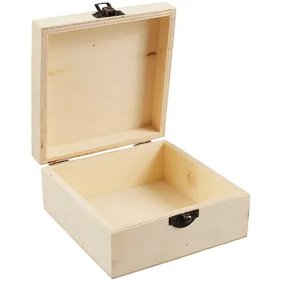 Набор для творчества. Шкатулка для росписи Квадрат 5,9*13,2*13,2/5,9*12,8*12,8 (дерево) - фото 2