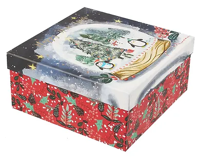 Коробка подарочная "Новогодние пингвинята" НГ, 20*20*9.5, картон - фото 3