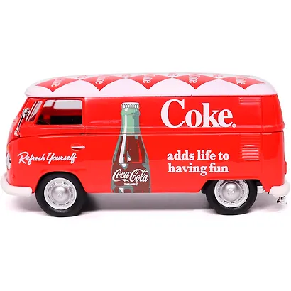 432202 Машинка литая коллекционная Motor City Classics - Die-сast модель по лицензии Coca-Cola 1962 Volkswagen Cargo Van, масштаб 1:43 - фото 6
