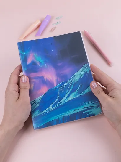 Тетрадь 80 листов в клетку "Северное сияние" - фото 3