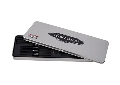 Уголь прессованный 06шт + карандаши угольные 03шт черные, мет.кор., ACMELIAE - фото 4