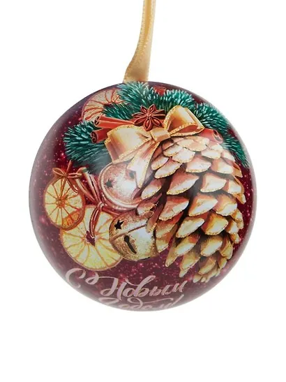 Елочный шар с новогодним пожеланием Кролик (металл) (6,5) - фото 3