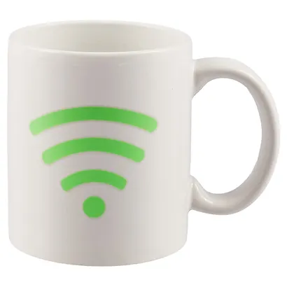 Кружкка-хамелеон белая Значок WI-FI(керамика)(330 мл) - фото 1