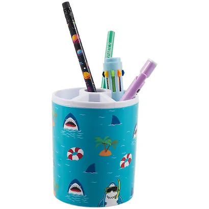 Стакан для пишущих принадлежностей ""Shark area"" пластик - фото 2