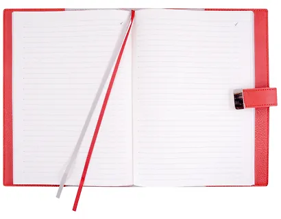 Ежедневник недат. А5+ 160л 170х245 "Шеврет" красный, иск.кожа, мягкий переплет, съемная обл., офсет, ляссе, подар.карт.коробка - фото 4