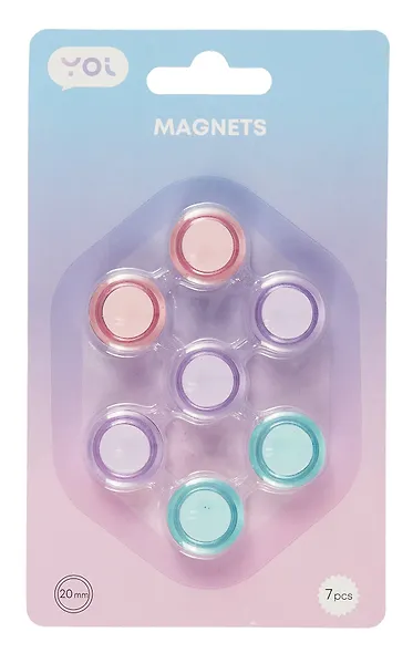 Магниты Yoi, Pastel, прозрачные 20 мм 7 штук - фото 1