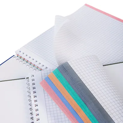 Тетрадь А4 120 листов, клетка, "Wave" гребень, перфорация, ламинация soft-touch - фото 4