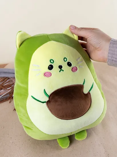 Мягкая игрушка Кот, авокадо 35 см (текстиль) - фото 12