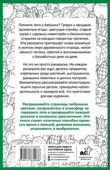Бабулин огород. Раскраска на поиск предметов - фото 2
