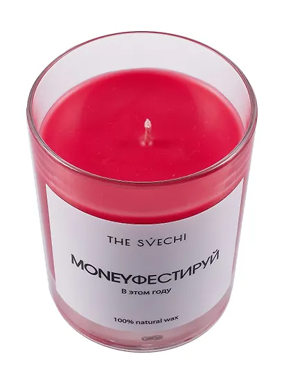 Свеча Moneyфестируй (красная) (200мл) (TS_62_RD_02_С) - фото 2