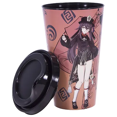 Стакан аниме Genshin Impact Hu Tao (пластик) (550 мл) - фото 1