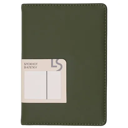 Записная книжка А6+ 136л кл. "Maple. Olive" иск.кожа с поролоном, ляссе, скругл.углы, инд.уп. - фото 3