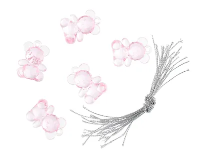 Набор елочных мини-подвесок Мишки розовые (25шт) (пластик) (ПВХ бокс) (12-08621-N23) - фото 3