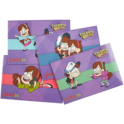 Альбом для рисования "Гравити Фолз", А4, 30 листов, на скобе, в ассортименте - фото 6