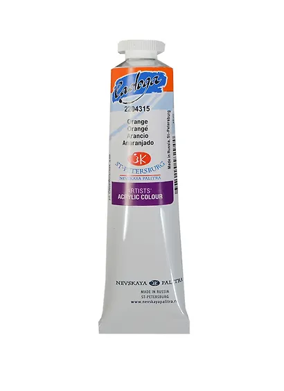 Краска акриловая "Ладога" оранжевая,46мл,в тубах, ЗХК - фото 1