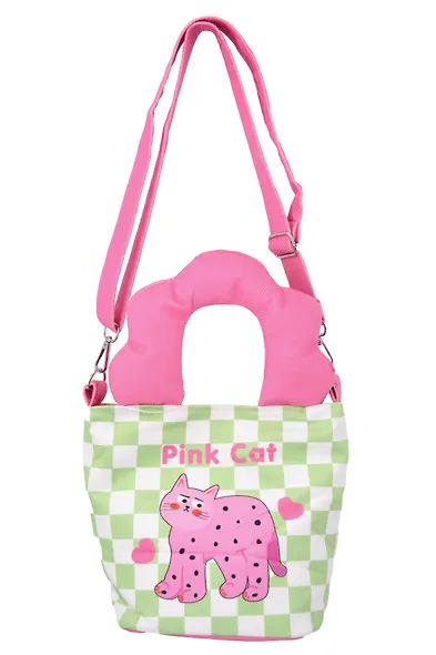 Сумка с волнистой ручкой Pink Cat (текстиль) (20х16) (12-Lanxi-A12) - фото 8