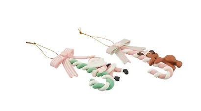 Набор новогодних подвесных украшений Пряничные карамельки с фигуркой (2шт) (пластик) (ПВХ бокс) (7х12) (12-07253CR-7) - фото 2