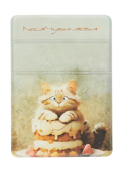 Чехол для карточек на телефон Сладкие коты Кондитер (Кот с тортом) (ЧТ2024-11) - фото 2