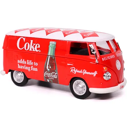 432202 Машинка литая коллекционная Motor City Classics - Die-сast модель по лицензии Coca-Cola 1962 Volkswagen Cargo Van, масштаб 1:43 - фото 4
